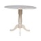 International Concepts Round 42 in Rd Dual Drop Leaf Pedestal Table, 35.5 inH, Unfinished, Ready to Finish, 42 in W, 42 in L K-42DPT-6B - alternate 2